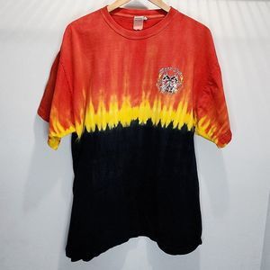 Panama City Bike Week 2007 Vintage Motorcycle Shirt Red Black‎ Tie Dye Size 2XL